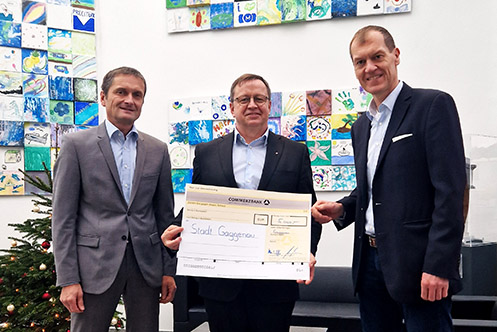 Presentazione delle donazioni alla città di Gaggenau con il sindaco Michael Pfeiffer