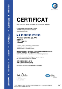 Certificat ISO 9001 Precitec GmbH & Co. KG